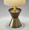 Cool Table Lamps - 8" X 8" X 23" Brass Wood/Metal Table Lamp