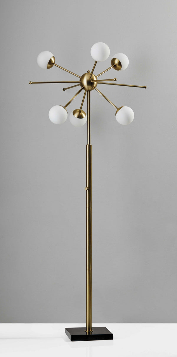 Room Lamp - 27" X 27" X 63.5" Brass Metal LED Floor Lamp