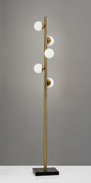 Room Lamp - 10" X 10" X 65" Brass Metal LED Tree Lamp