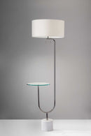 Smart Lamp - 19" X 22.5" X 65" Chrome Glass/Metal Shelf Floor Lamp