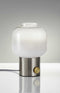 Table Lamps - 8" X 8" X 12" Brushed Steel Glass Table Lamp