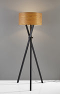 Smart Lamp - 19.5" X 19.5" X 62" Black Wood/Metal Floor Lamp