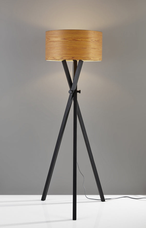 Smart Lamp - 19.5" X 19.5" X 62" Black Wood/Metal Floor Lamp