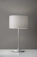 Table Lamps - 11.5" X 11.5" X 22.5" White Metal Table Lamp