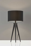 Table Lamps - 14" X 14" X 28" Black Metal Table Lamp