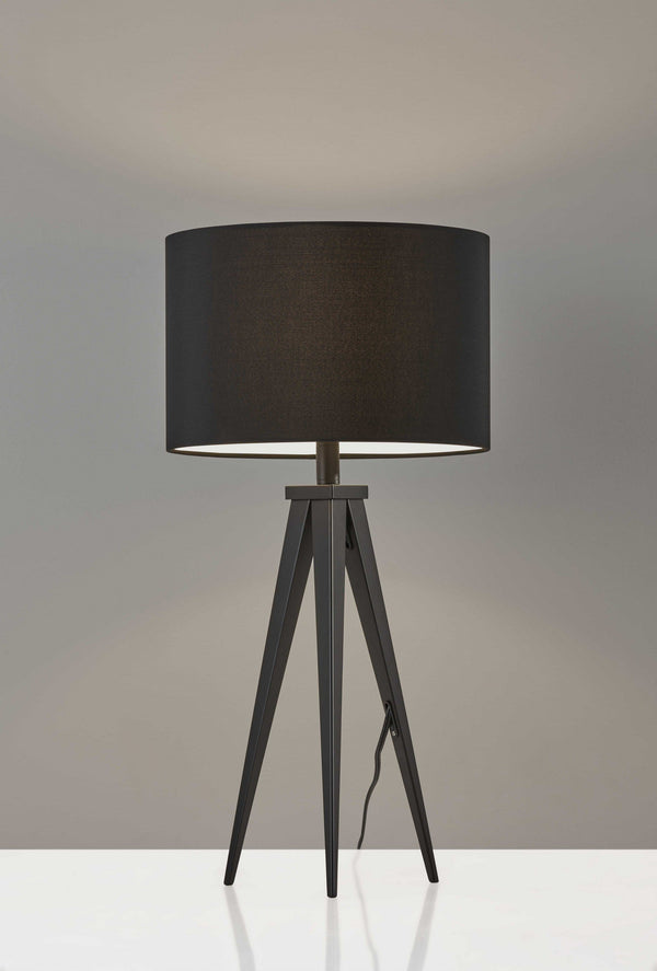 Table Lamps - 14" X 14" X 28" Black Metal Table Lamp