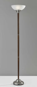 Torchiere Lamp - 13.75" X 13.75" X 71" Walnut Metal 300W Torchiere