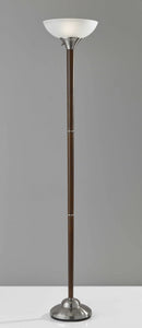 Torchiere Lamp - 13.75" X 13.75" X 71" Walnut Metal 300W Torchiere