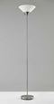 Torchiere Lamp - 14" X 14" X 73" Brushed steel Metal 300W Torchiere