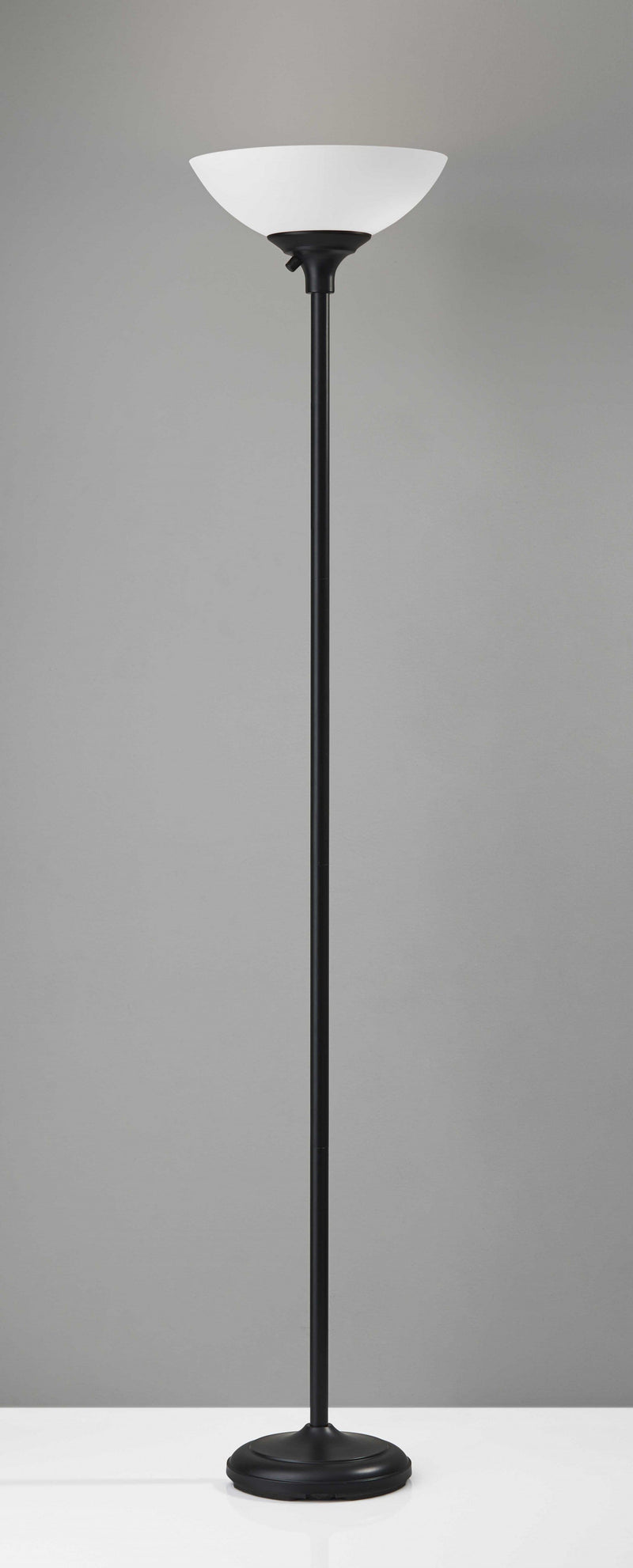 Torchiere Lamp - 13.75" X 13.75" X 71" Black Metal 300W Torchiere