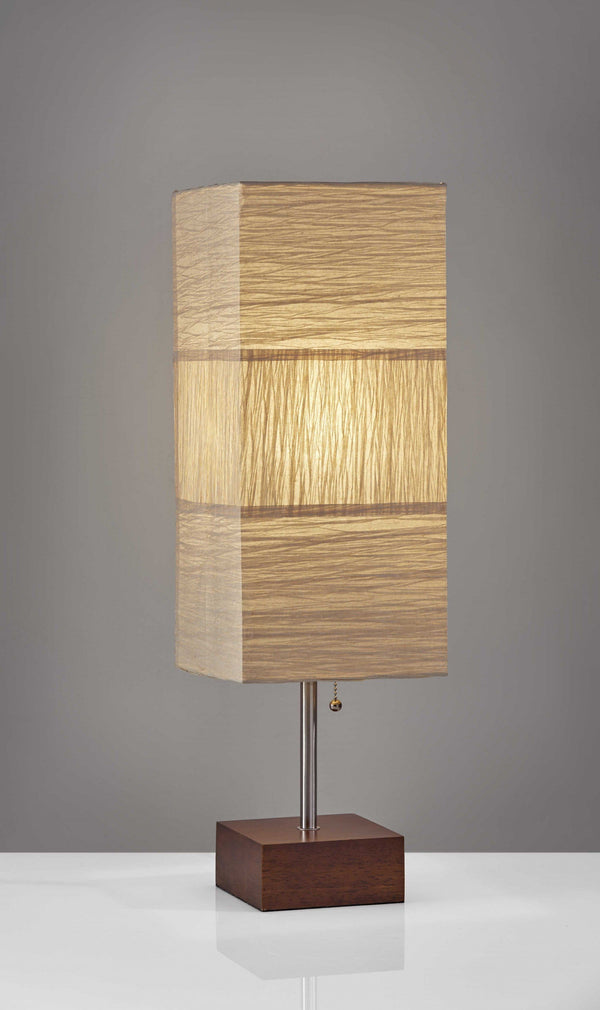 Modern Table Lamps - 8" X 8" X 26" Natural Wood/Metal Table Lamp