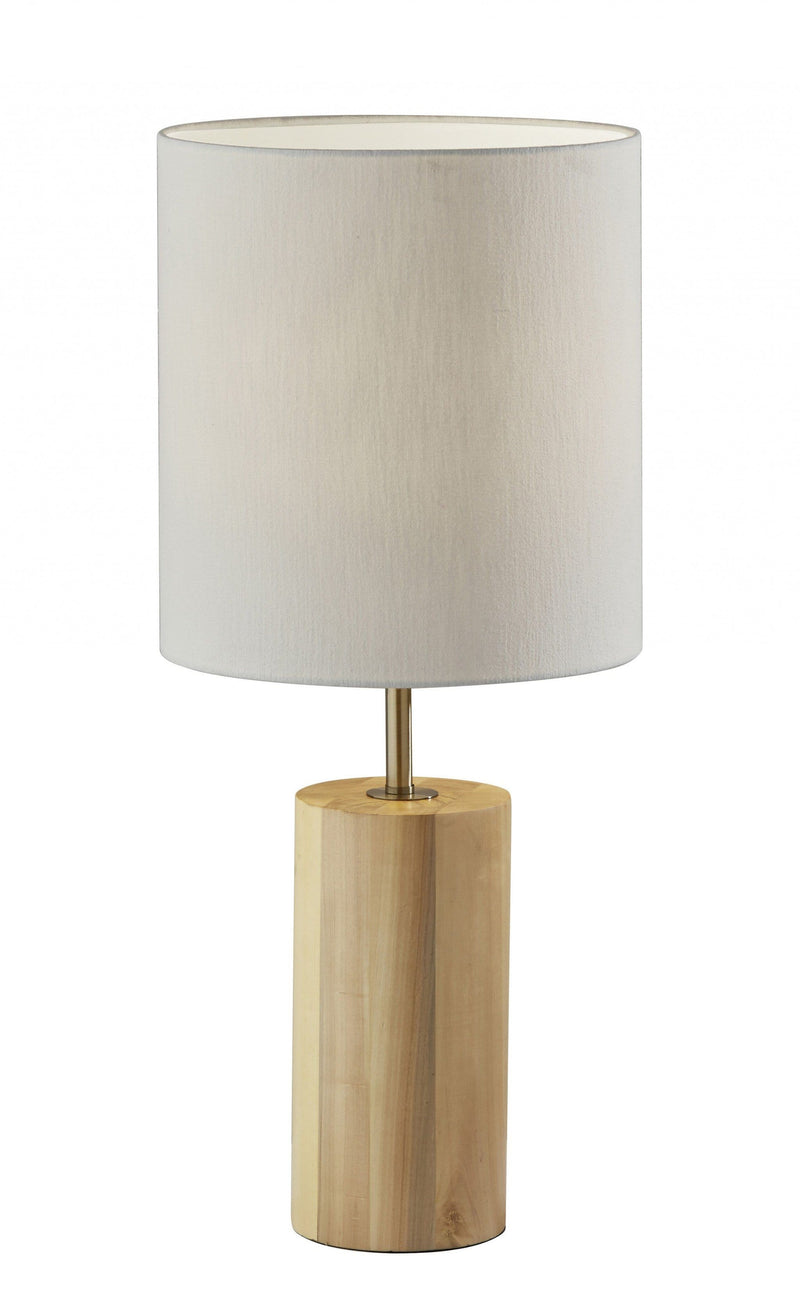 Modern Table Lamps - 13" X 13" X 30.5" Natural Wood Table Lamp