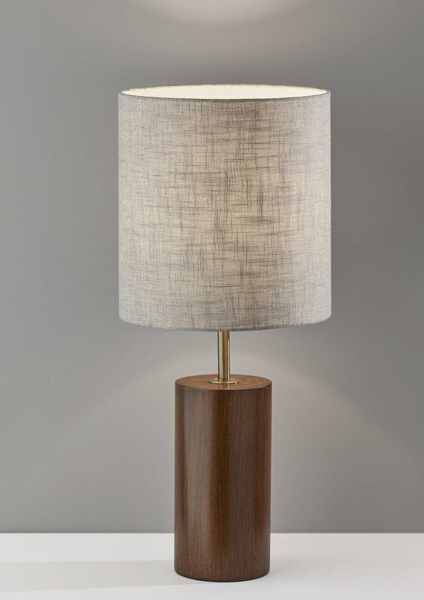 Modern Table Lamps - 13" X 13" X 30.5" Walnut Wood Table Lamp