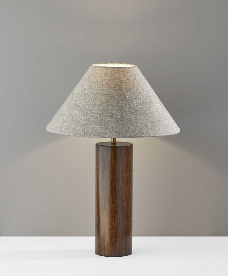 Modern Table Lamps - 18" X 18" X 25.5" Walnut Wood Table Lamp