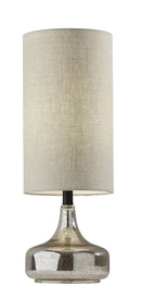 Modern Table Lamps - 8.5" X 8.5" X 23.75" Black Metal/Glass Table Lamp