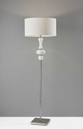 Decorative Lamps - 19" X 19" X 65.5" Brushed steel Metal  Floor Lamp