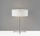 Table Lamps For Living Room - 15" X 15" X 22.25" Brushed steel Metal Table Lamp