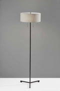 Decorative Lamps - 16" X 16" X 60" Black Metal Floor Lamp