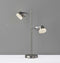 Table Lamps For Living Room - 15" X 6" X 21.75" Brushed steel Metal LED Table Lamp