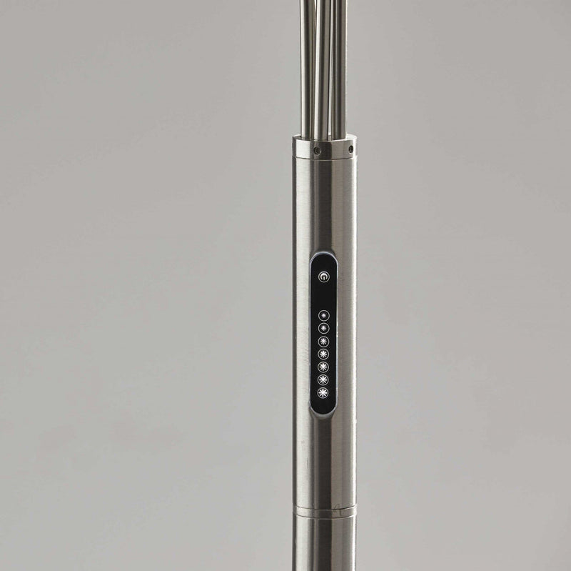 Decorative Lamps - 60" X 44" X 93" Brushed steel Metal LED Arc Lamp