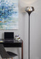 Torchiere Lamp - 12" X 12" X 69.5" Black Metal Torchiere