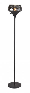 Torchiere Lamp - 12" X 12" X 69.5" Black Metal Torchiere