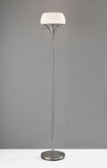 Torchiere Lamp - 12" X 12" X 69.5" Brushed steel Metal Torchiere