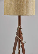 Decorative Lamps - 18.5" X 18.5" X 59" Walnut Wood Floor Lamp