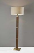 Decorative Lamps - 18" X 18" X 61.5" Antique Brass  Wood Floor Lamp