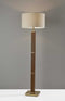 Decorative Lamps - 18" X 18" X 61.5" Antique Brass  Wood Floor Lamp