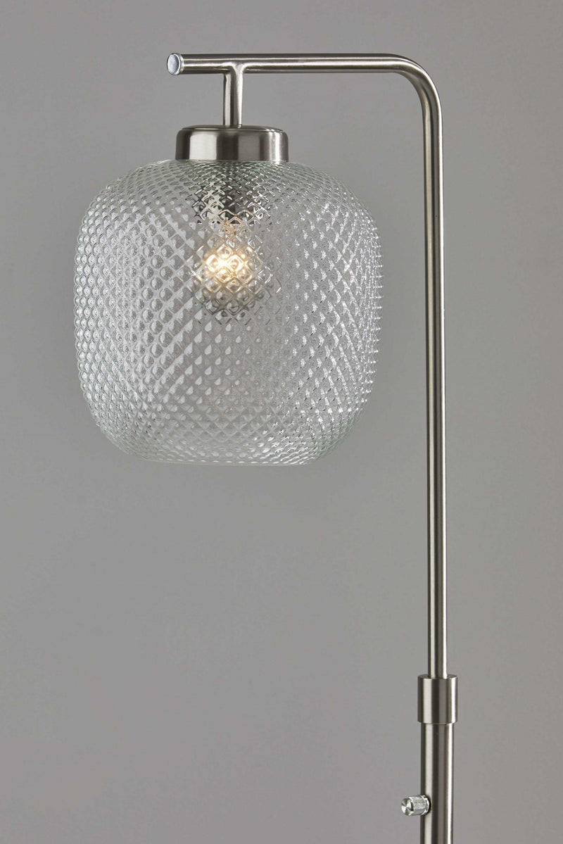 Decorative Lamps - 10" X 13.5" X 60.25" Brushed steel Metal Floor Lamp