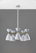 Rustic Pendant Lighting - 34"  X 34"  X 36.25" White Metal 5-Head Pendant
