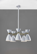 Rustic Pendant Lighting - 34"  X 34"  X 36.25" White Metal 5-Head Pendant