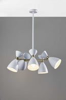 Rustic Pendant Lighting - 34" X 34" X 36.25" White Metal 5-Head Pendant