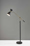 Light Lamp - 11" X 43"  X 66"  Black Metal Adjustable Floor Lamp