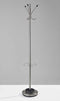 Clothes Rack - 13" X 68" Brushed Steel Brushed Steel Stand/ Coat Rack