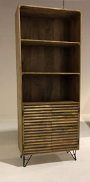 Wooden Bookshelf - 17" X 33" X 82" Natural Iron Wood Bookshelf