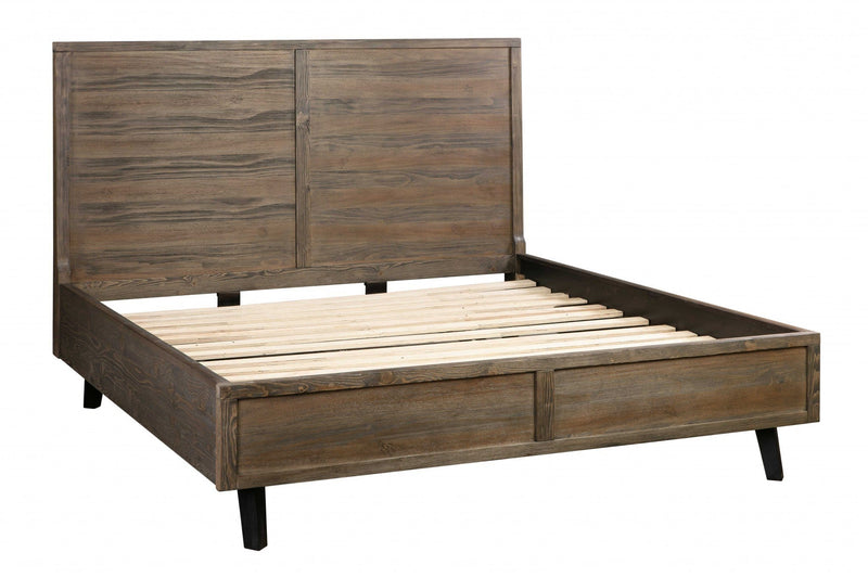 King Beds For Sale - 75" X 87" X 58" Brown Pine Wood King Bed