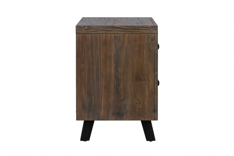 Nightstands For Sale - 18" X 22" X 26" Brown Pine Wood And Mdf Nightstand