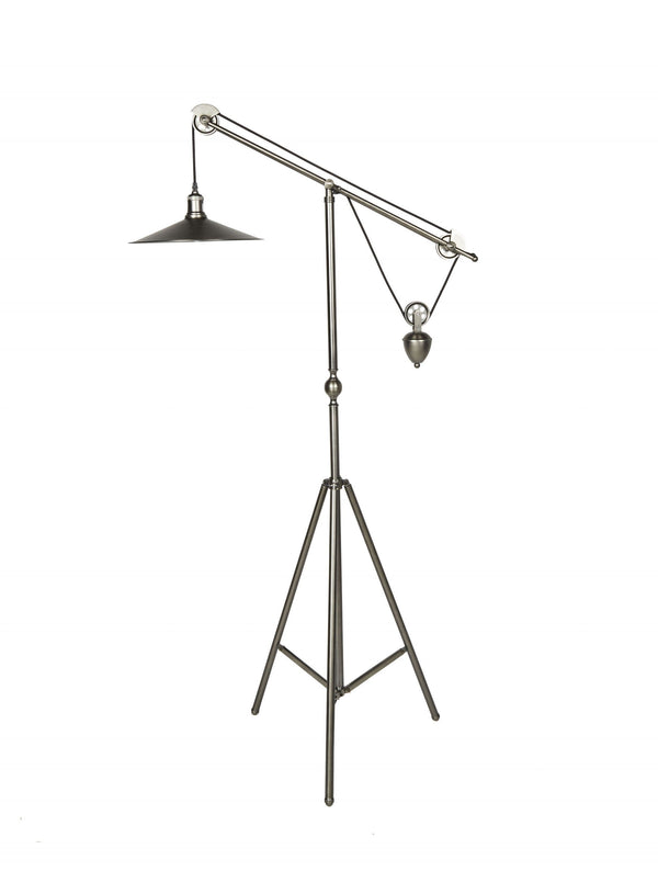 Light Lamp - 14" X 30" X 65" Brass Metal Floor Lamp