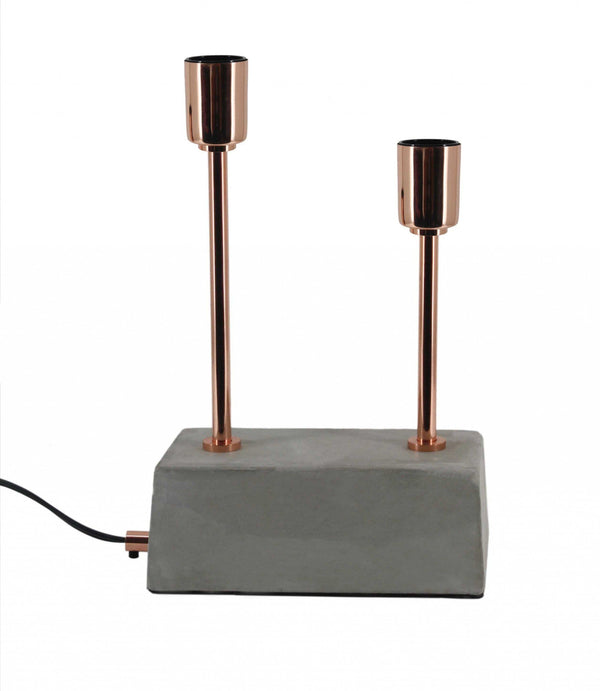 Table Lamps - 4" X 8" X 14" C Shiny Copper Concrete Iron Table Lamp