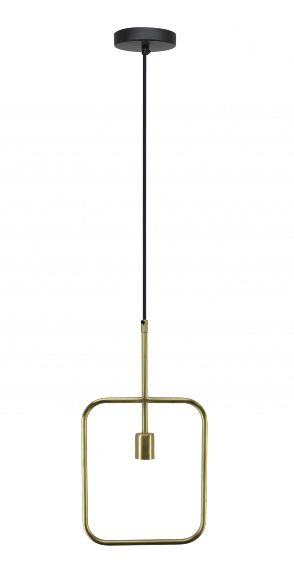 Light Lamp - 2" X 11" X 19" Matte Brass Iron Pendant Lamp