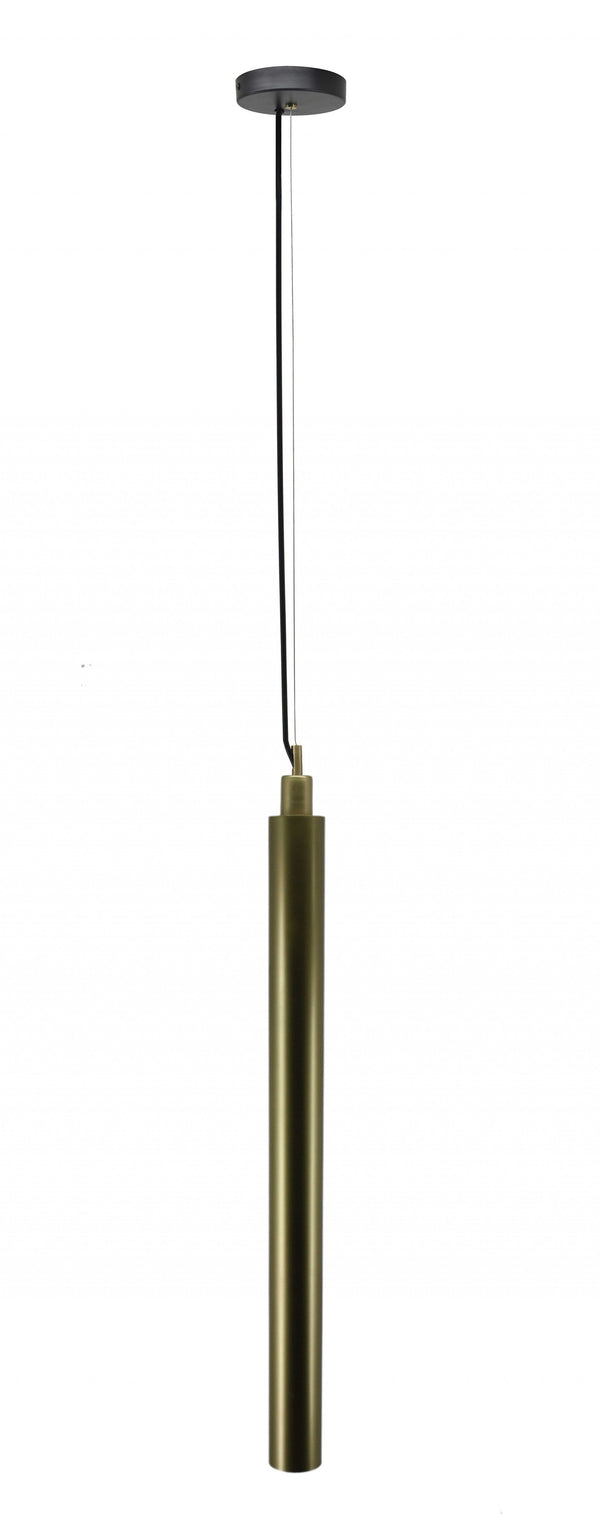 Light Lamp - 3" X 3" X 39" G Brass Galvanised Iron Pendant Lamp
