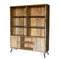 Wooden Bookshelf - 17" X 68" X 82" Natural Tones Iron Wood Large Bookshelf