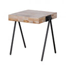 Wooden Side Table - 16" X 16" X 20" Multi Wood Metal Side Table
