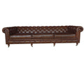 Modern Leather Sofa - 36" X 118" X 30" Brown Leather Sofa 4 Places