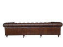 Modern Leather Sofa - 36" X 118" X 30" Brown Leather Sofa 4 Places