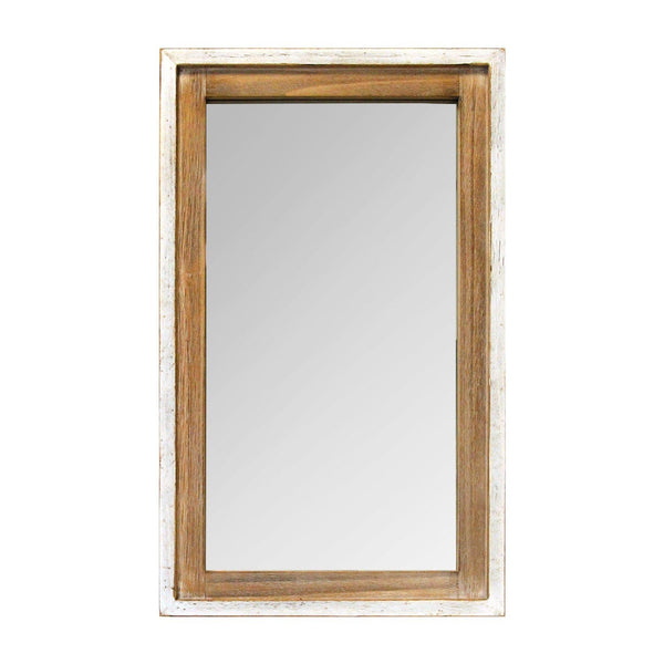 Smart Mirror - 16.5" X 1.5" X 27" White Natural Mirror Woos Mdf Mirror
