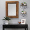 Decorative Mirrors - 23.5" X 2" X 31.5" Cherry Wood Glass Mdf Fir Wood Detail Mirror