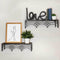 Furniture Sale - 22" X 7" X 5.25" Natural Black Mdf With Wood Veneer Metal Arch Shelves